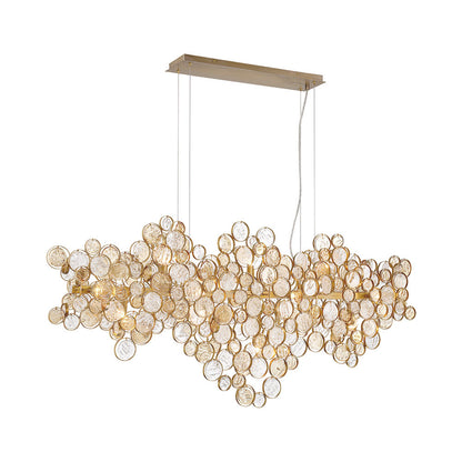 Trento Linear Chandelier in Antique Gold (15-Light).