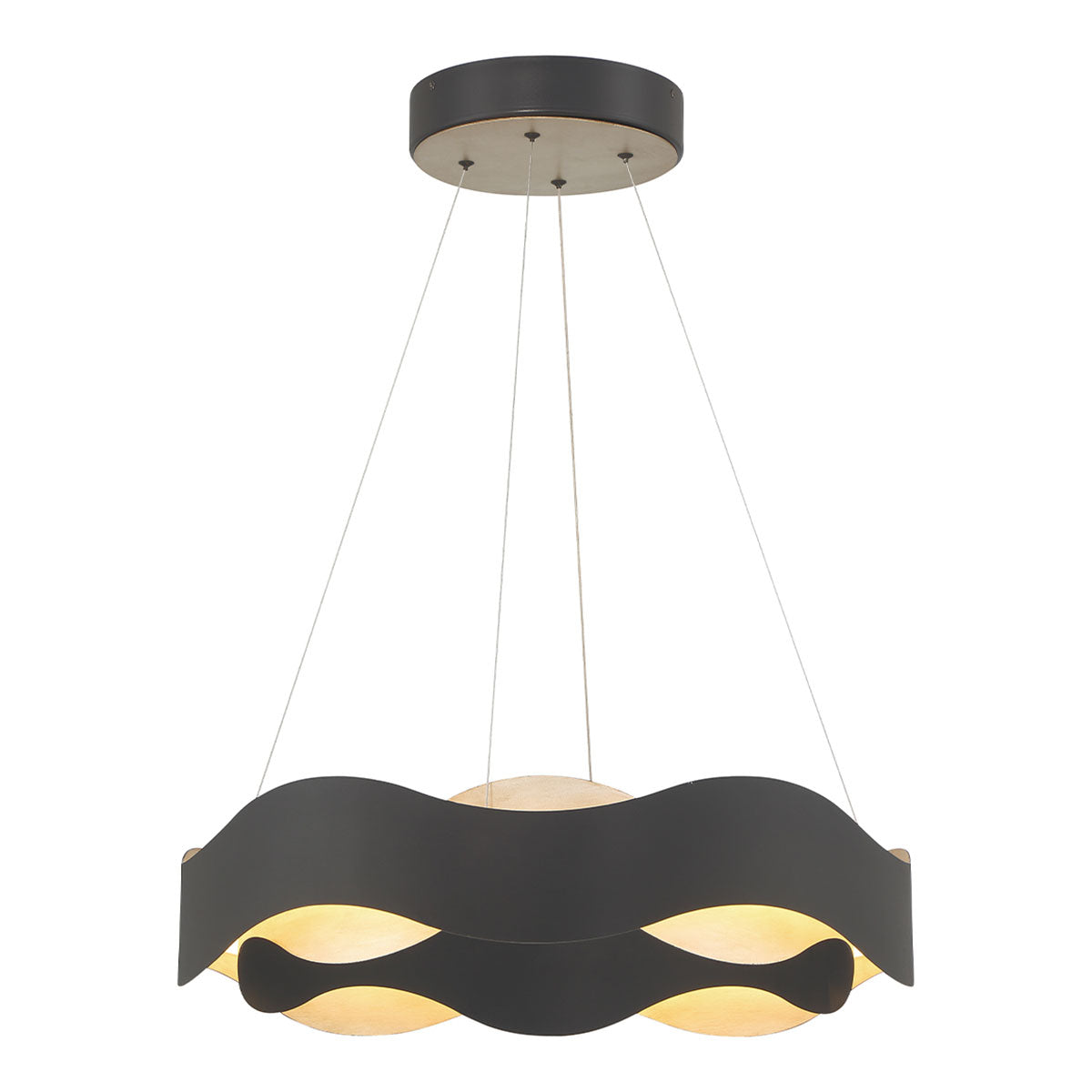 Vaughan LED Chandelier in Black/Vintage Nickel(Medium).