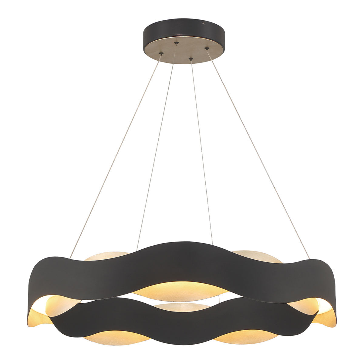 Vaughan LED Chandelier in Black/Vintage Nickel(Large).