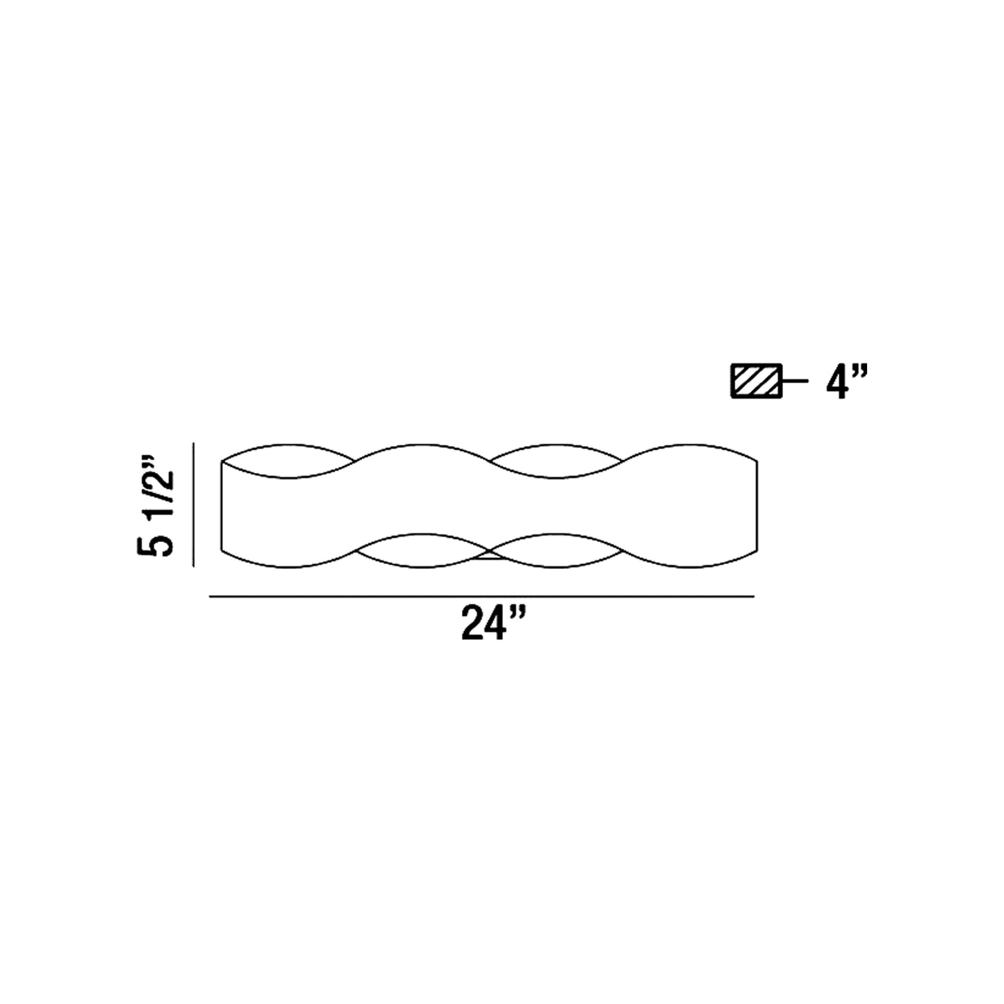 Vaughan LED Vanity Wall Light - line drawing.