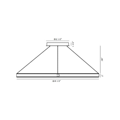 Verdura LED Ring Chandelier - line drawing.