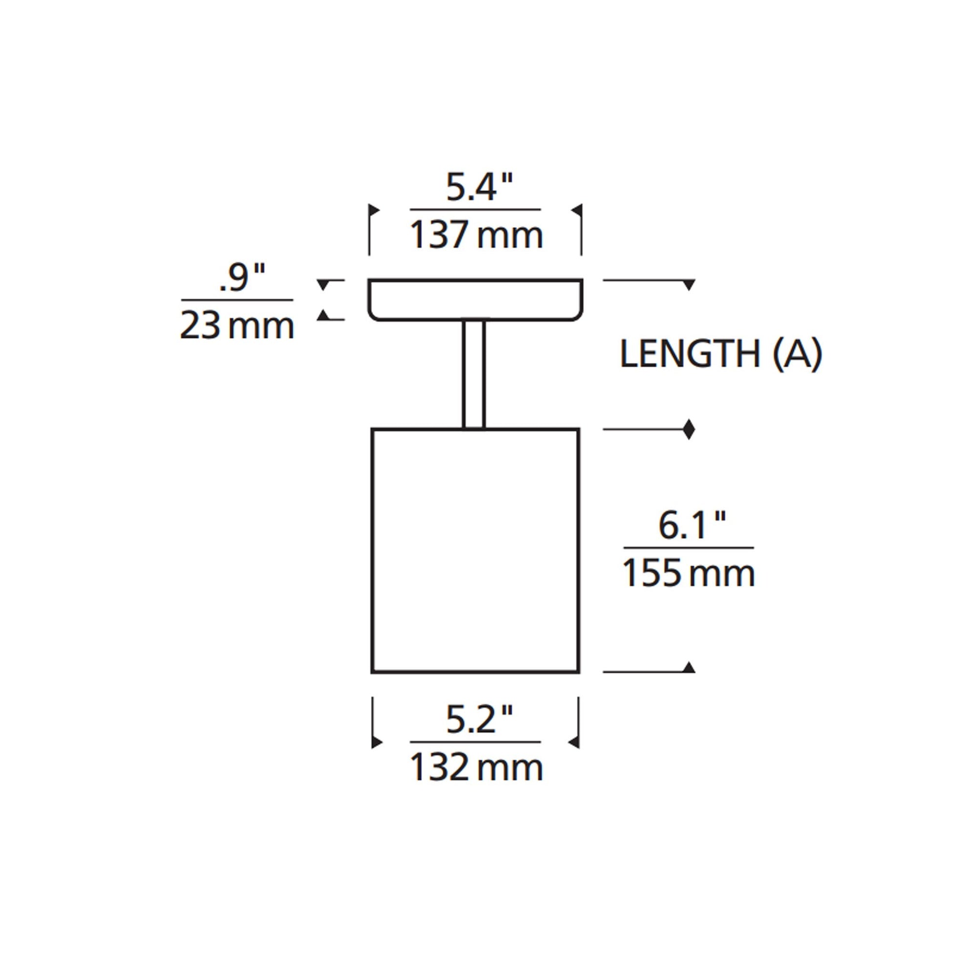 Exo 6 LED Pendant Light - line drawing.