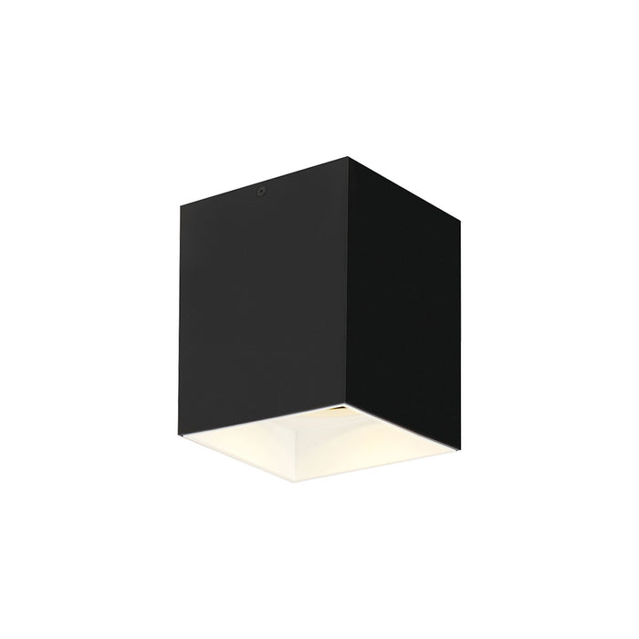 Exo LED Flush Mount Ceiling Light in Matte Black/White (Small).