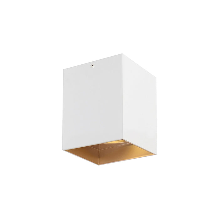 Exo LED Flush Mount Ceiling Light in Matte White/Gold Haze (Small).