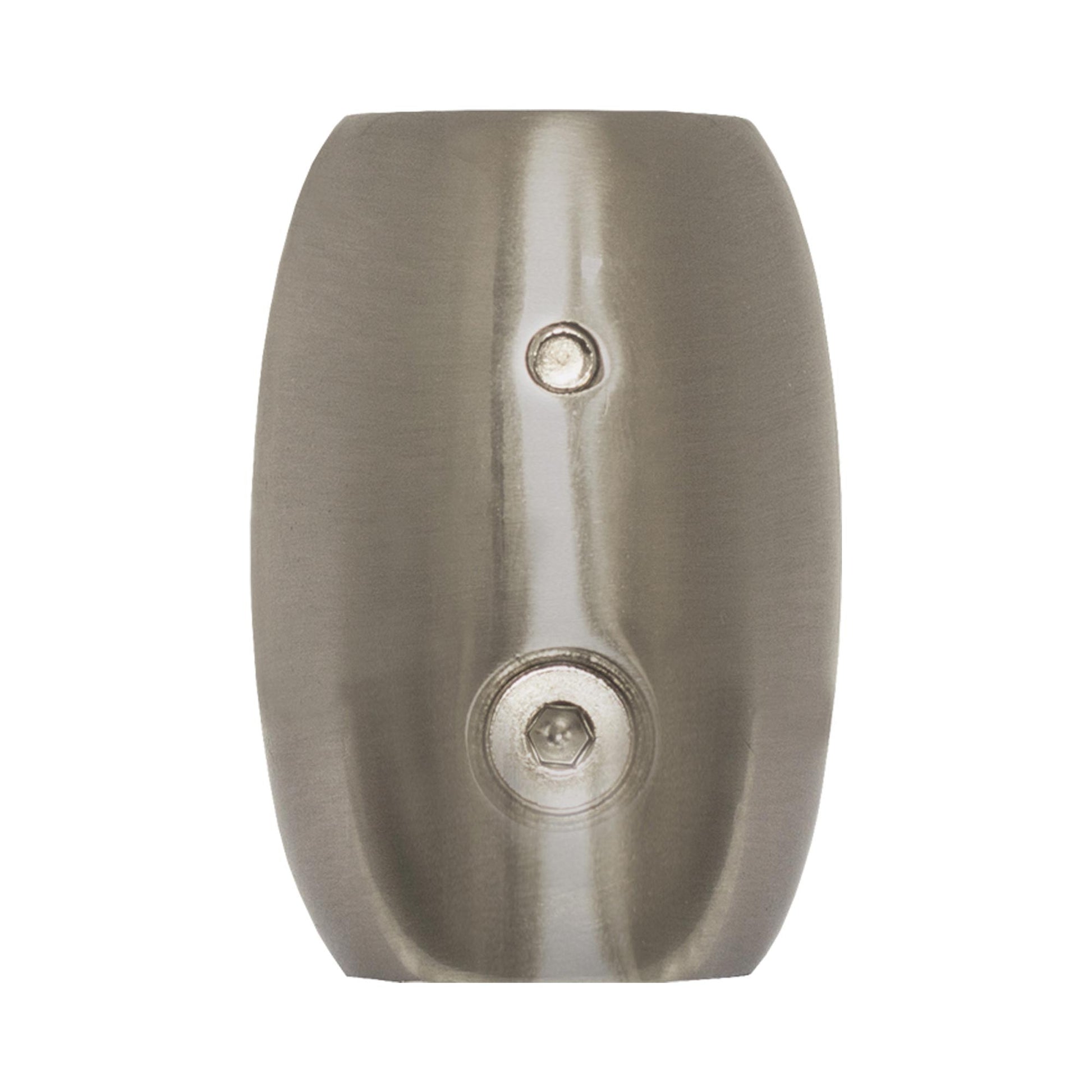 Downrod Coupler in Brushed Nickel.