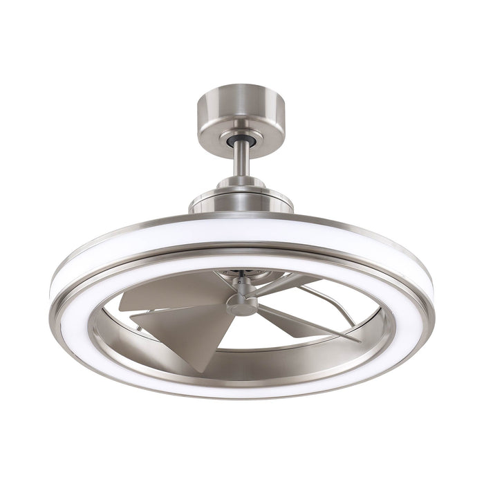Gleam Indoor / Outdoor LED Ceiling Fan in Brushed Nickel.