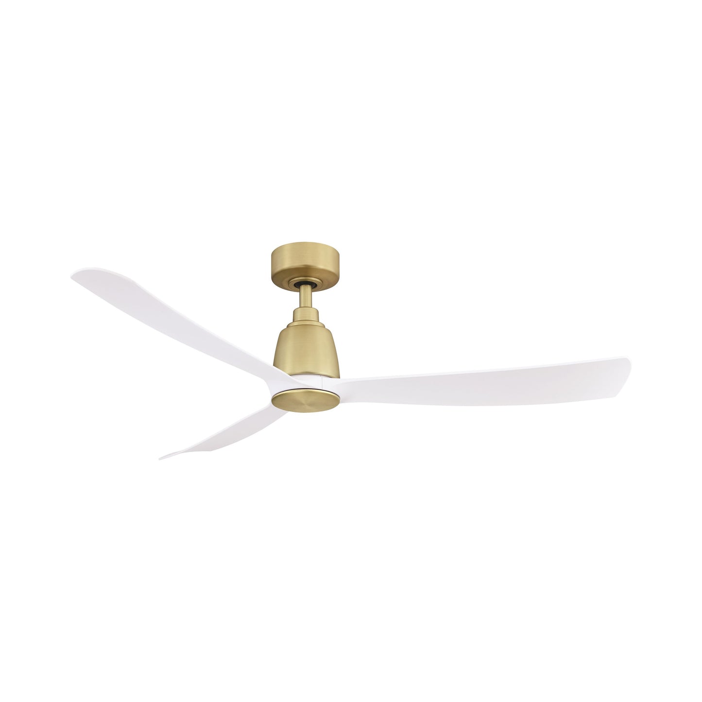 Kute Indoor / Outdoor Ceiling Fan in Brushed Satin Brass (52-Inch).