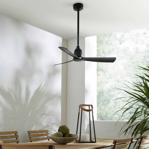 Kute Indoor / Outdoor Ceiling Fan in dining room.