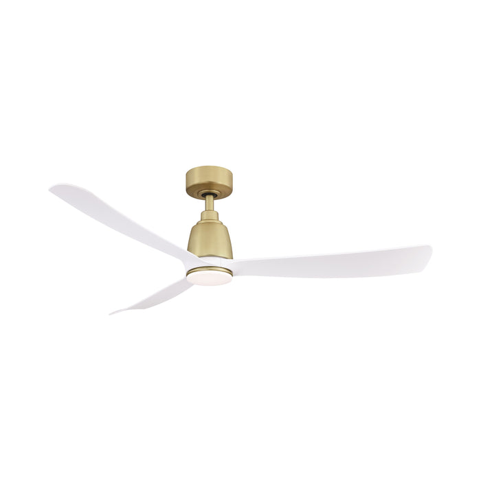 Kute Indoor / Outdoor LED Ceiling Fan in Brushed Satin Brass (52-Inch).