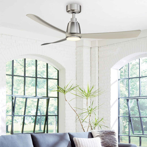 Kute Indoor / Outdoor LED Ceiling Fan in living room.