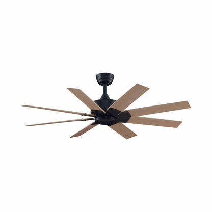 Levon Custom Ceiling Fanin Black/Natural (52-Inch).