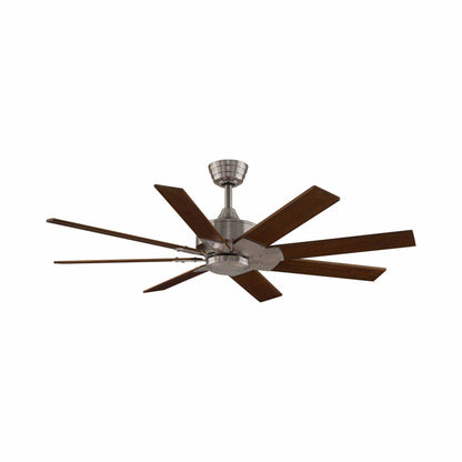 Levon Custom Ceiling Fanin Brushed Nickel/Dark Walnut (52-Inch).