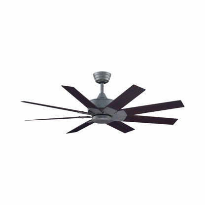 Levon Custom Ceiling Fanin Galvanized/Dark Walnut (52-Inch).