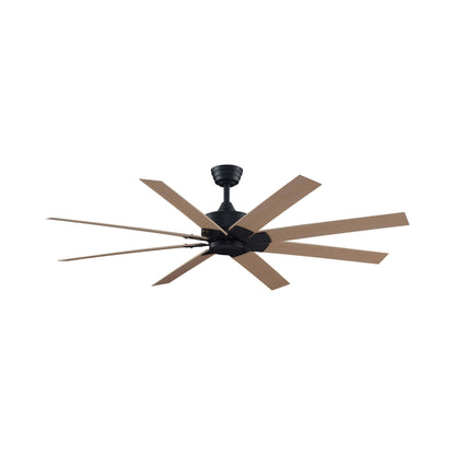 Levon Custom Ceiling Fanin Black/Natural (64-Inch).