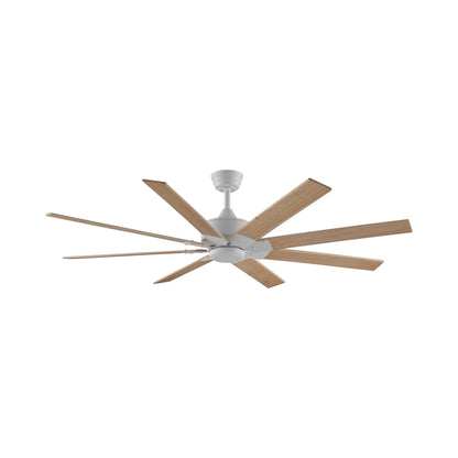 Levon Custom Ceiling Fanin Matte White/Natural (64-Inch).