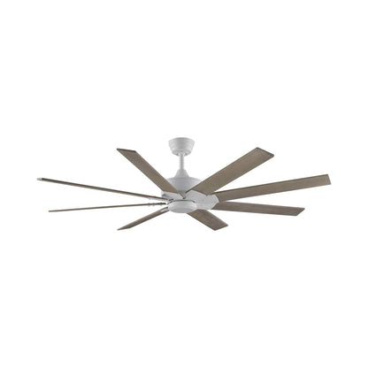 Levon Custom Ceiling Fanin Matte White/Washed Pine (64-Inch).