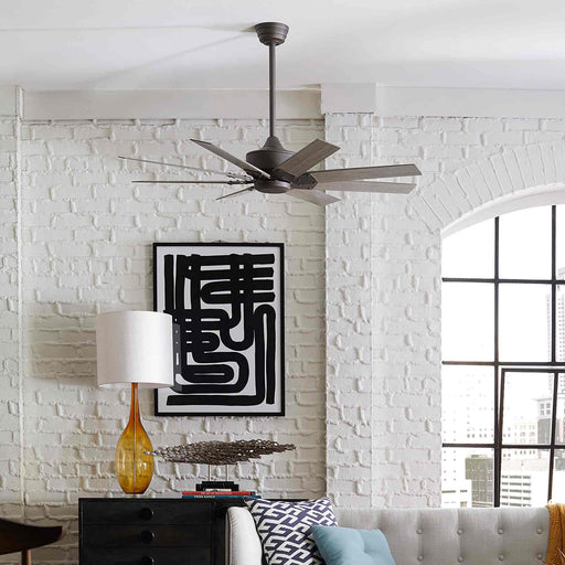 Levon Custom Ceiling Fan in living room.