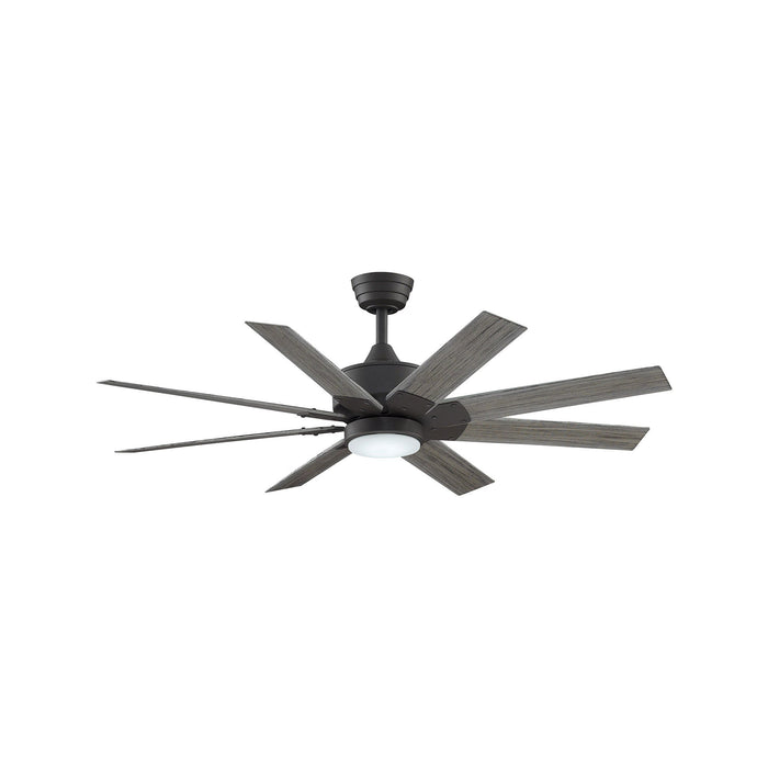 Levon Custom LED Ceiling Fan in Matte Greige/Weathered Wood (52-Inch).