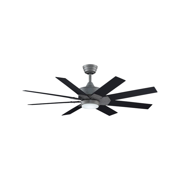 Levon Custom LED Ceiling Fan in Galvanized/Black (52-Inch).