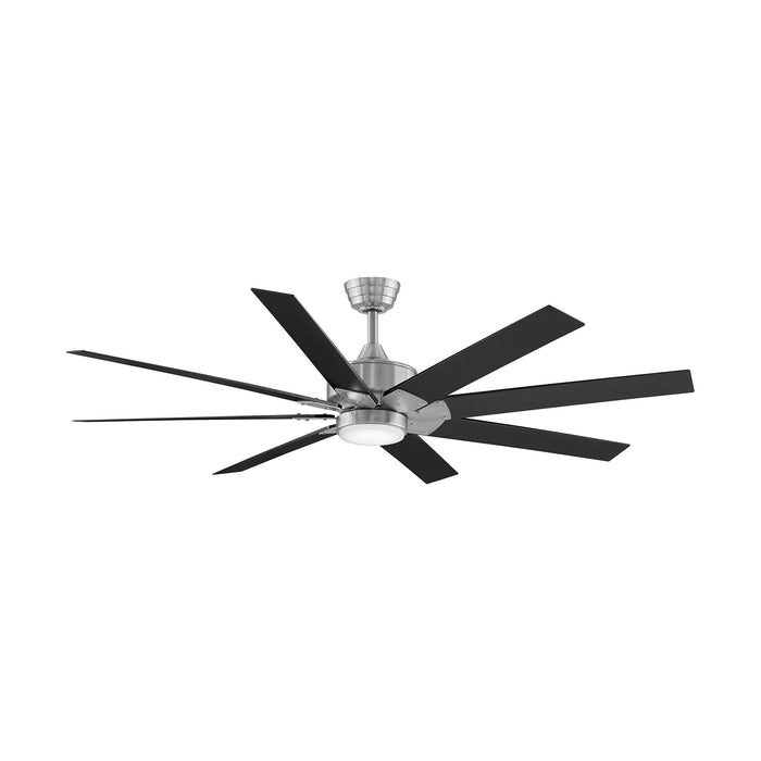 Levon Custom LED Ceiling Fan in Brushed Nickel/Black (64-Inch).