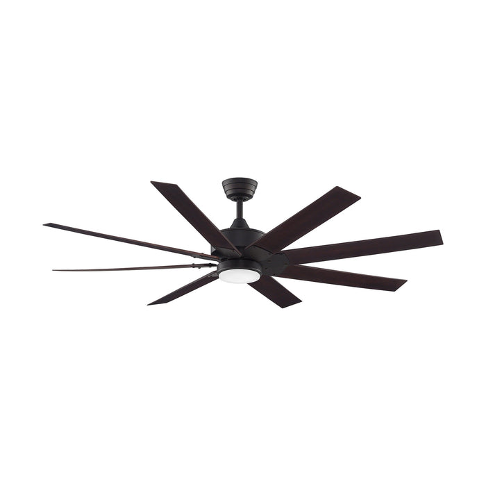 Levon Custom LED Ceiling Fan in Matte Greige/Weathered Wood (64-Inch).
