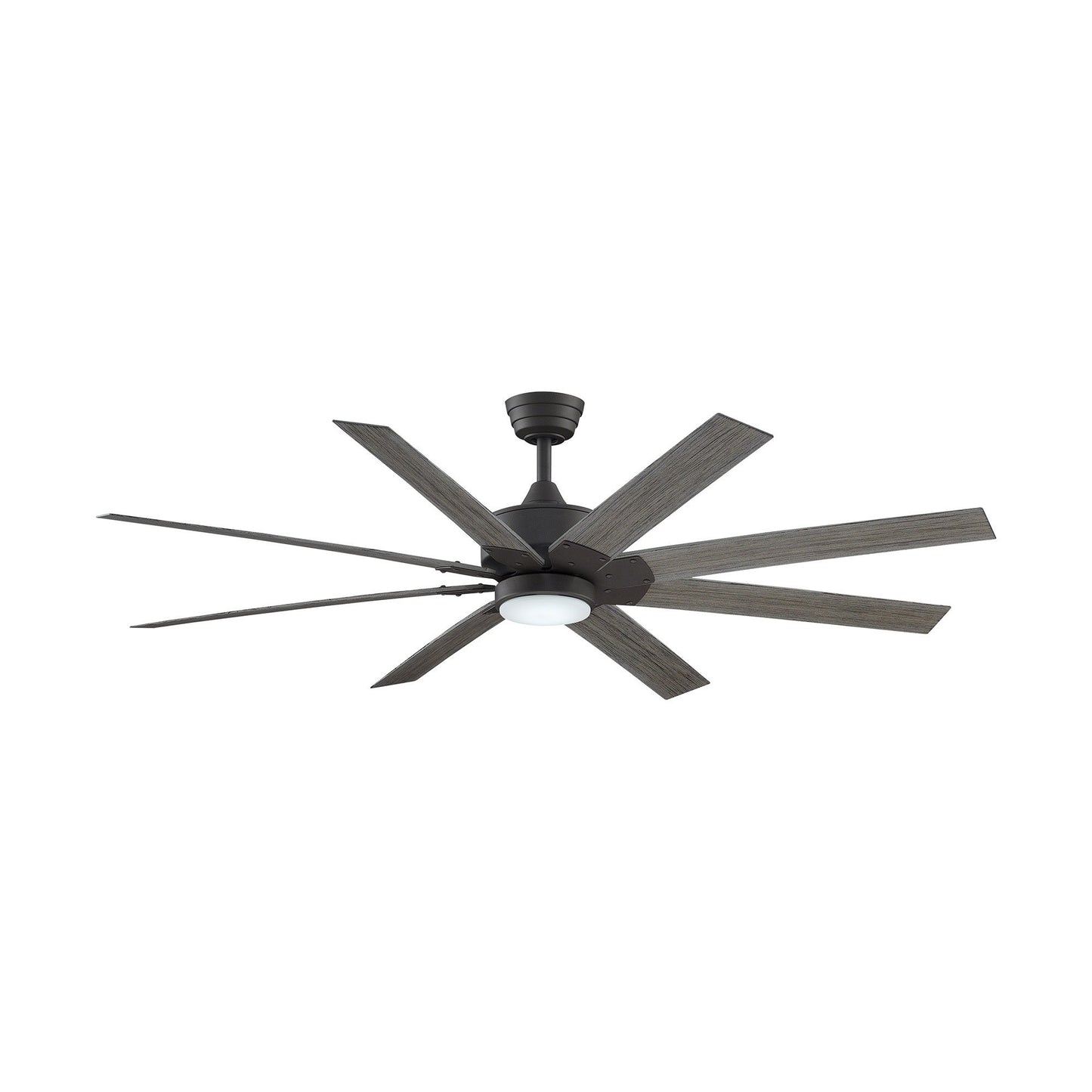 Levon Custom LED Ceiling Fan in Galvanized/Black (64-Inch).