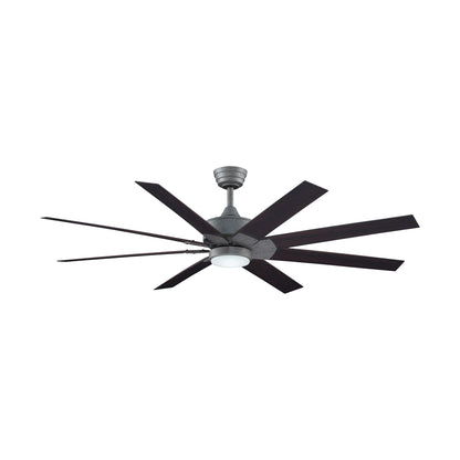 Levon Custom LED Ceiling Fan in Galvanized/Natural (64-Inch).