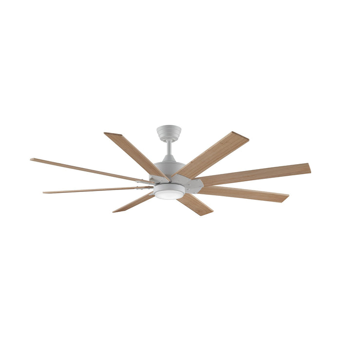 Levon Custom LED Ceiling Fan in Matte White/Natural (64-Inch).