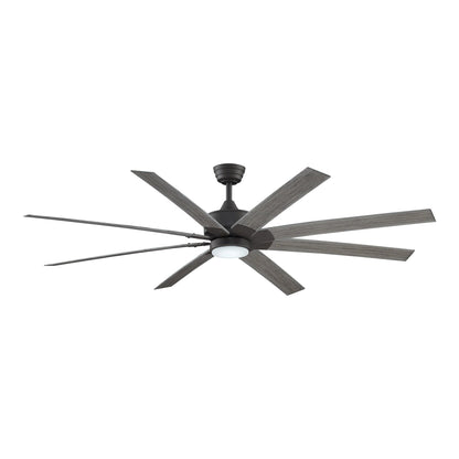 Levon Custom LED Ceiling Fan in Matte Greige/Weathered Wood (72-Inch).