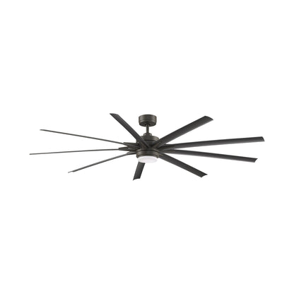 Odyn 84-Inch Indoor / Outdoor LED Ceiling Fan in Matte Greige/Weathered Wood (120V).