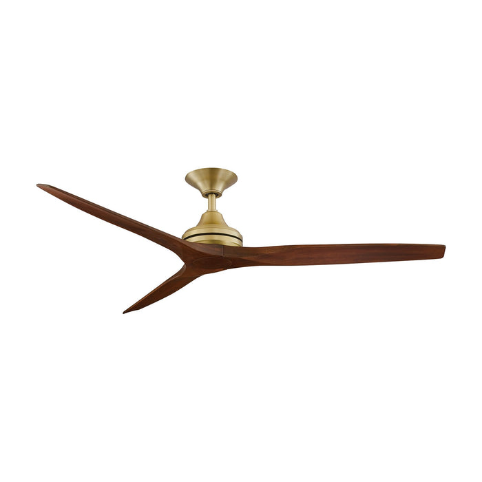 Spitfire Ceiling Fan in Brushed Satin Brass/Whiskey Wood (60-Inch).