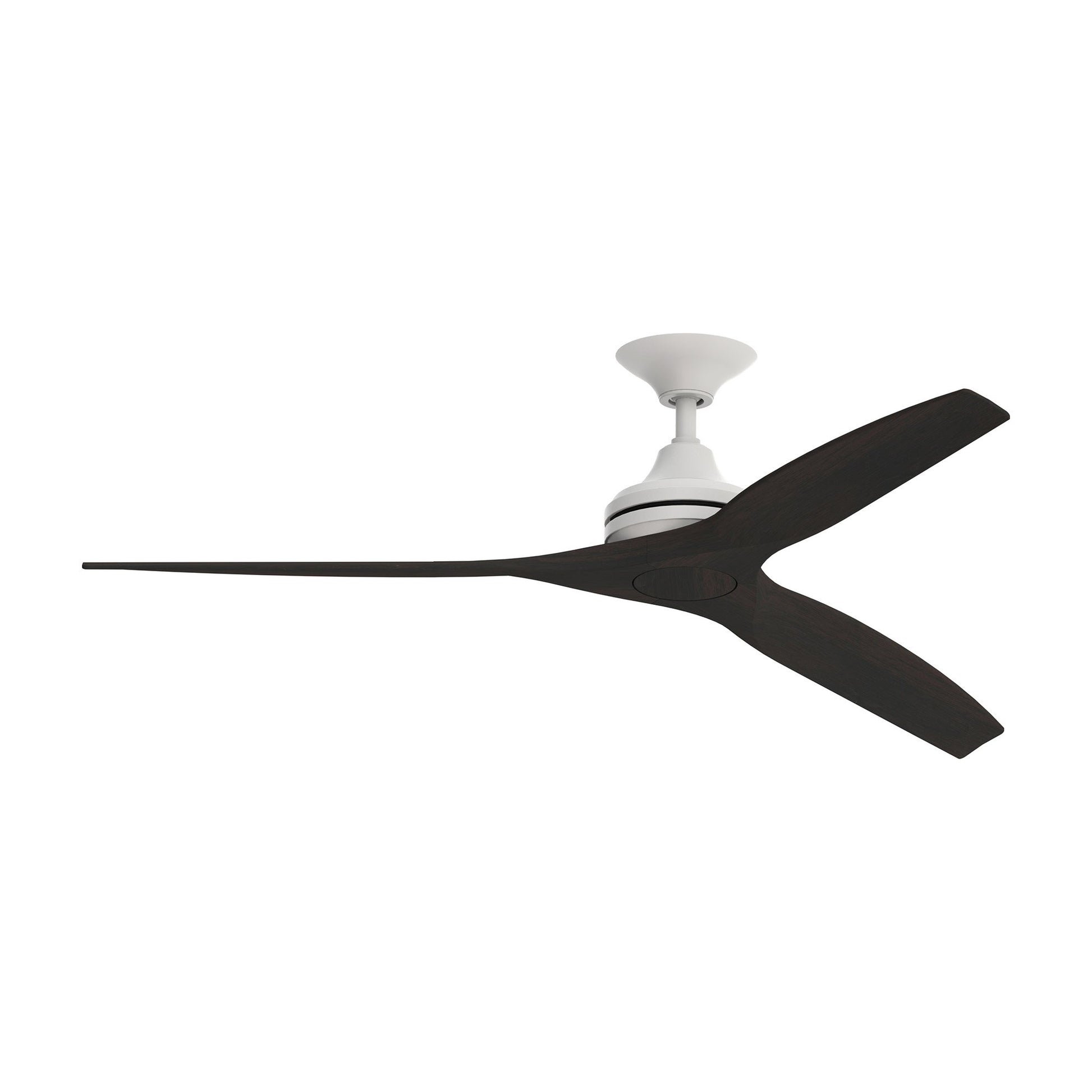 Spitfire Ceiling Fan in Matte White/Dark Walnut (60-Inch).