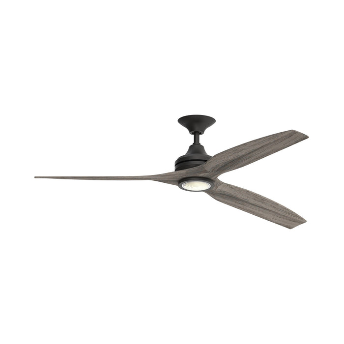Spitfire LED Ceiling Fan in Black/Weathered Wood (48-Inch).