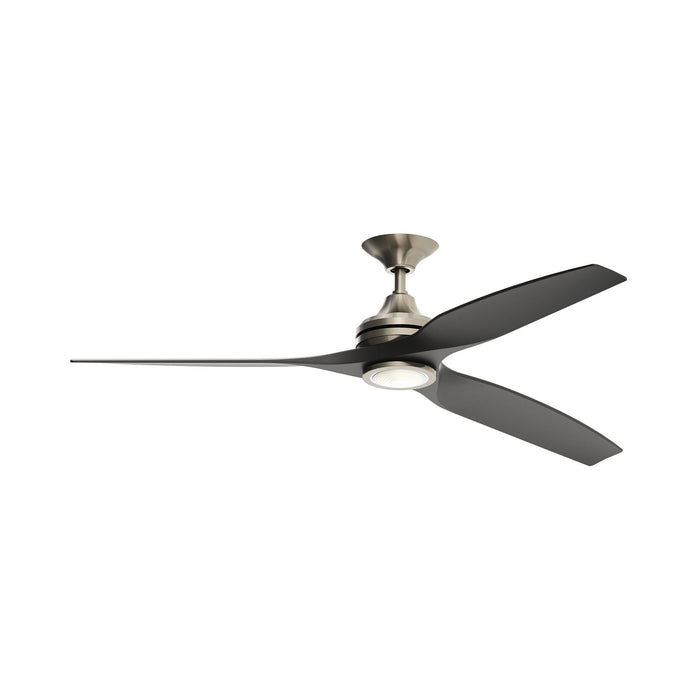 Spitfire LED Ceiling Fan in Brushed Nickel/Black (48-Inch).