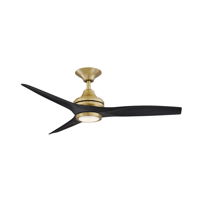 Spitfire LED Ceiling Fan in Brushed Satin Brass/Black (48-Inch).
