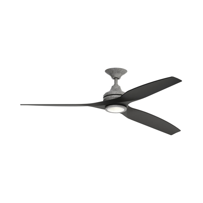 Spitfire LED Ceiling Fan in Galvanized/Black (48-Inch).