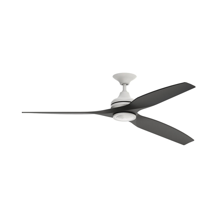 Spitfire LED Ceiling Fan in Matte White/Black (48-Inch).