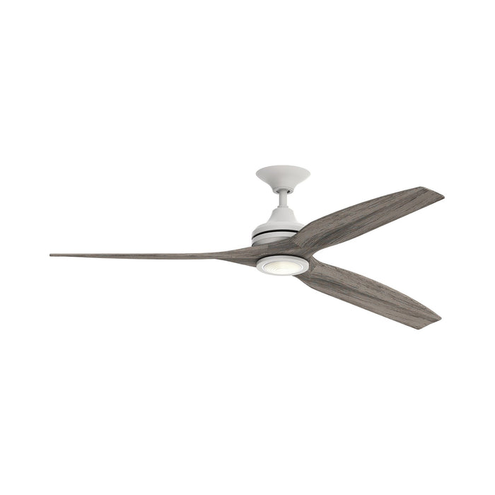 Spitfire LED Ceiling Fan in Matte White/Weathered Wood (48-Inch).