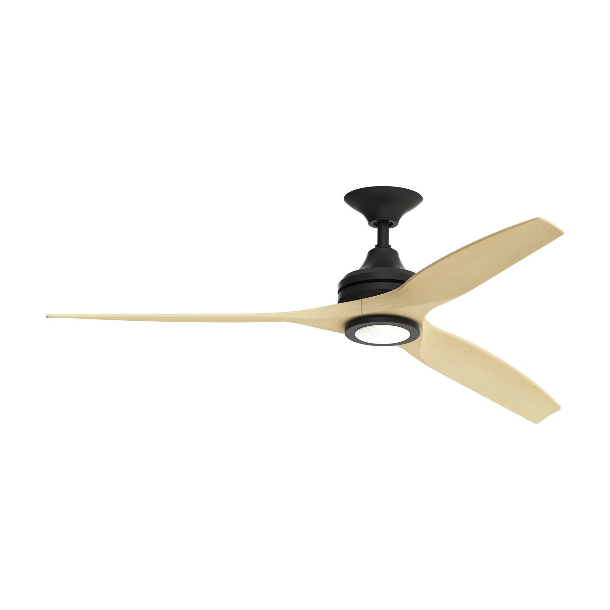 Spitfire LED Ceiling Fan in Black/Natural (60-Inch).