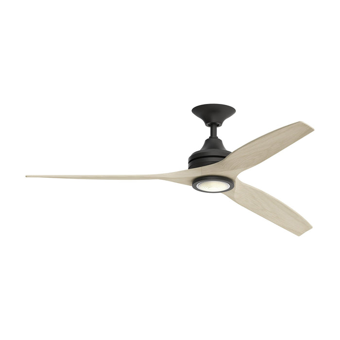Spitfire LED Ceiling Fan in Black/Washed White (60-Inch).