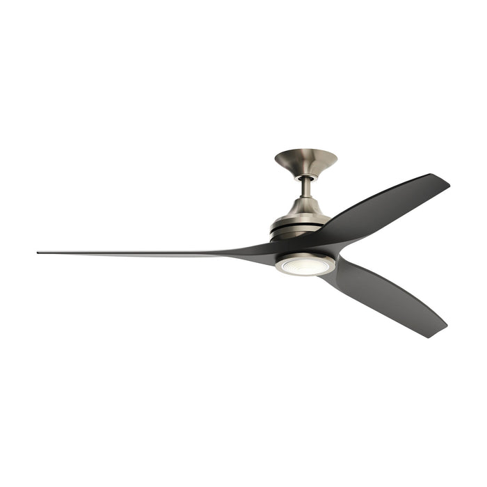 Spitfire LED Ceiling Fan in Brushed Nickel/Black (60-Inch).