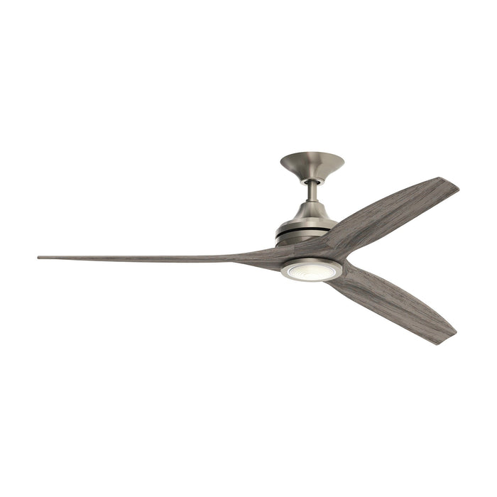 Spitfire LED Ceiling Fan in Brushed Nickel/Weathered Wood (60-Inch).