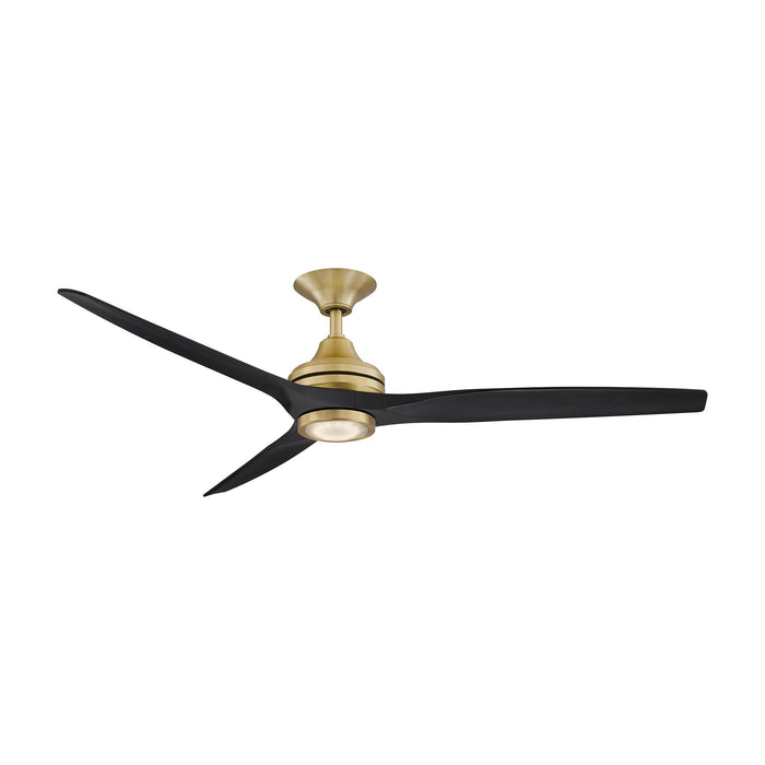 Spitfire LED Ceiling Fan in Brushed Satin Brass/Black (60-Inch).