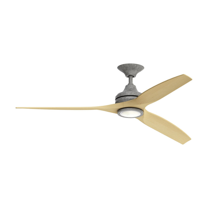 Spitfire LED Ceiling Fan in Galvanized/Natural (60-Inch).