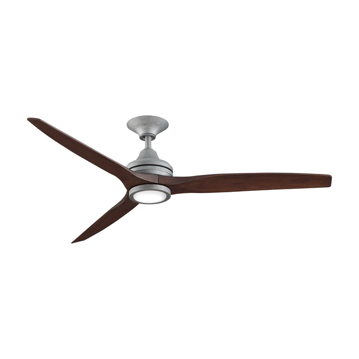 Spitfire LED Ceiling Fan in Galvanized/Whiskey Wood (60-Inch).