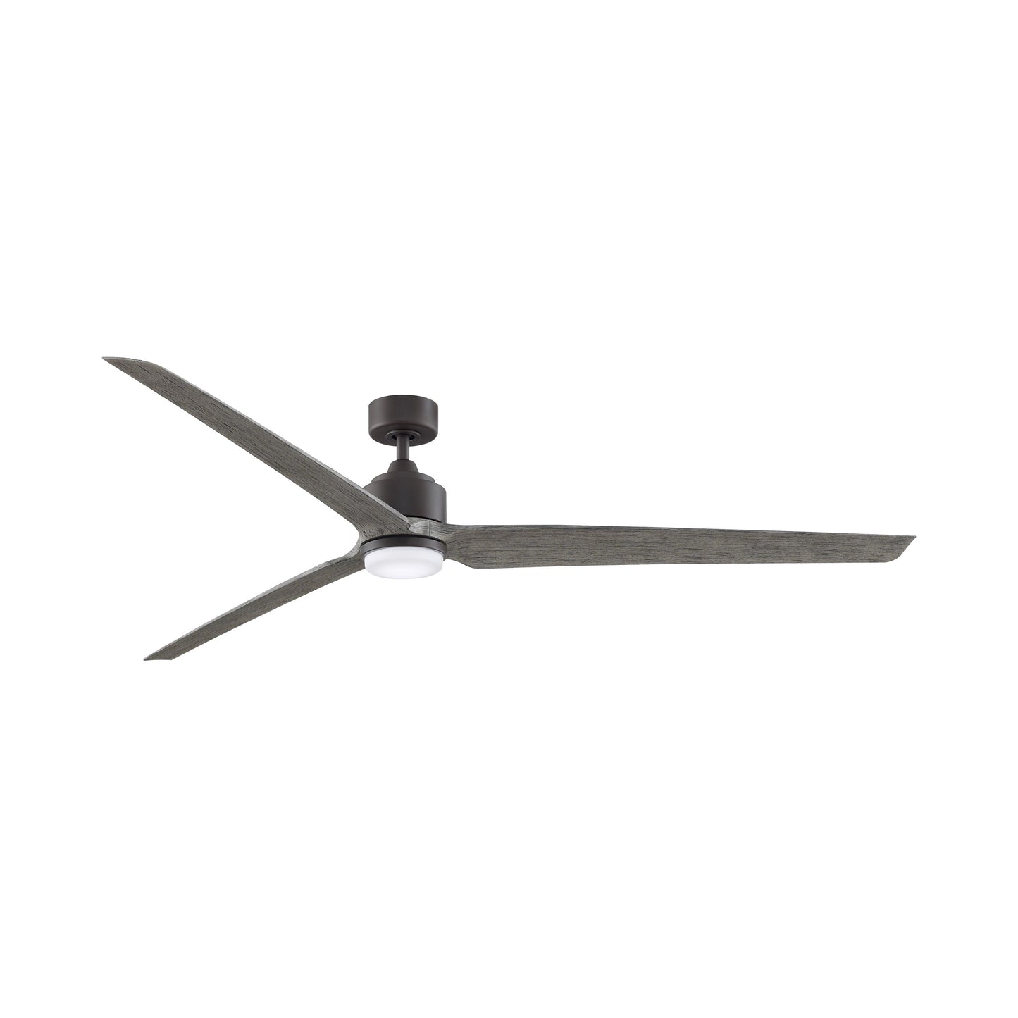 TriAire Custom 84" Ceiling Fan in Matte Greige/Weathered Wood (Light Kit Included).