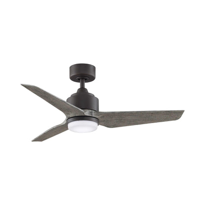 TriAire Custom LED Ceiling Fan in Matte Greige/Weathered Wood (44-Inch).