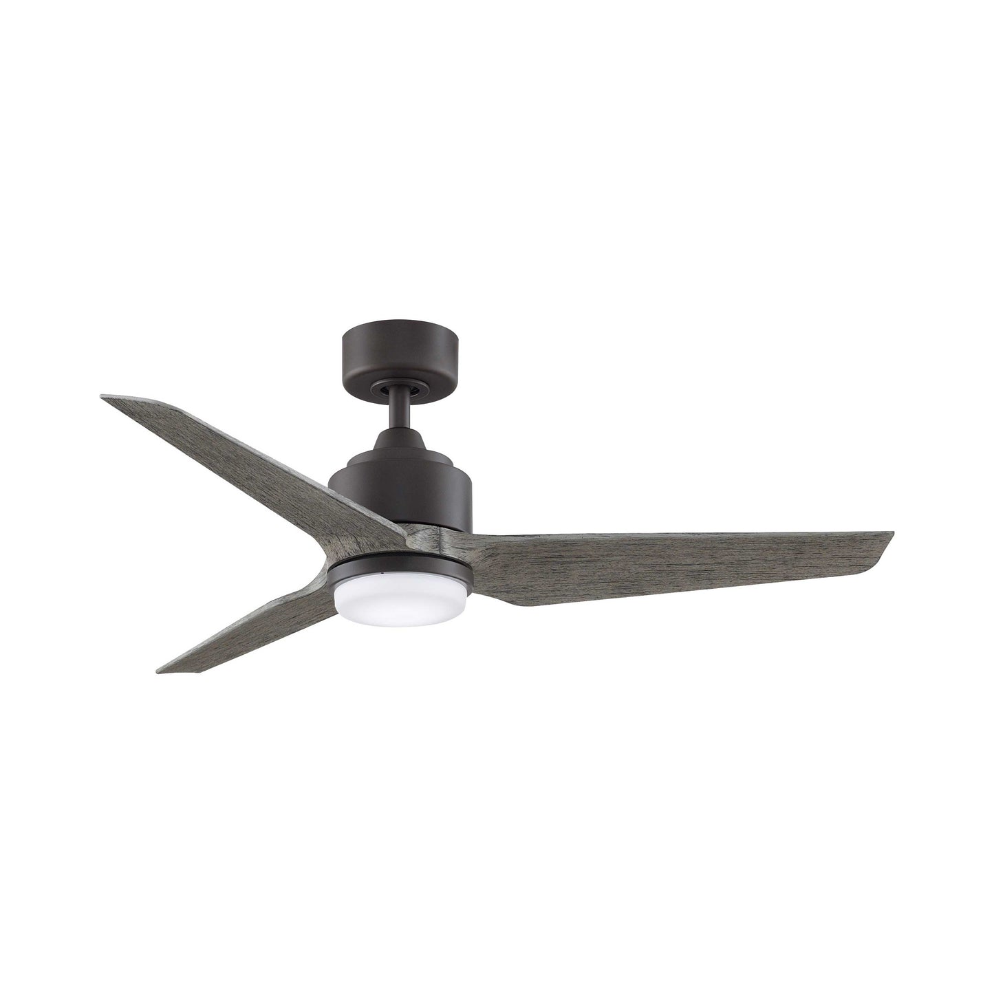 TriAire Custom LED Ceiling Fan in Matte Greige/Weathered Wood (48-Inch).