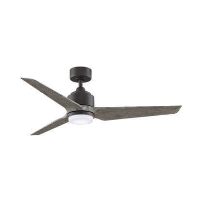 TriAire Custom LED Ceiling Fan in Matte Greige/Weathered Wood (52-Inch).