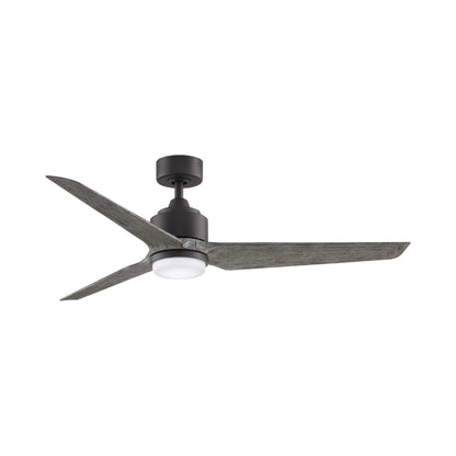 TriAire Custom LED Ceiling Fan in Matte Greige/Weathered Wood (56-Inch).